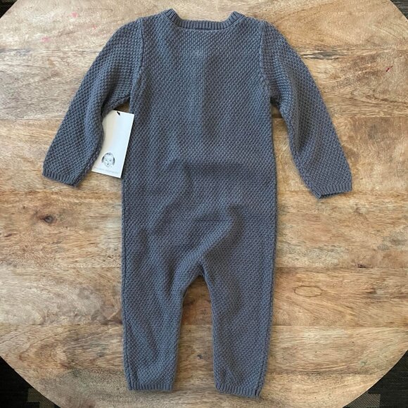 5/$20 NEW 6-9M Boys Gray Knit LS Jumpsuit-Coverall - Picture 3 of 4